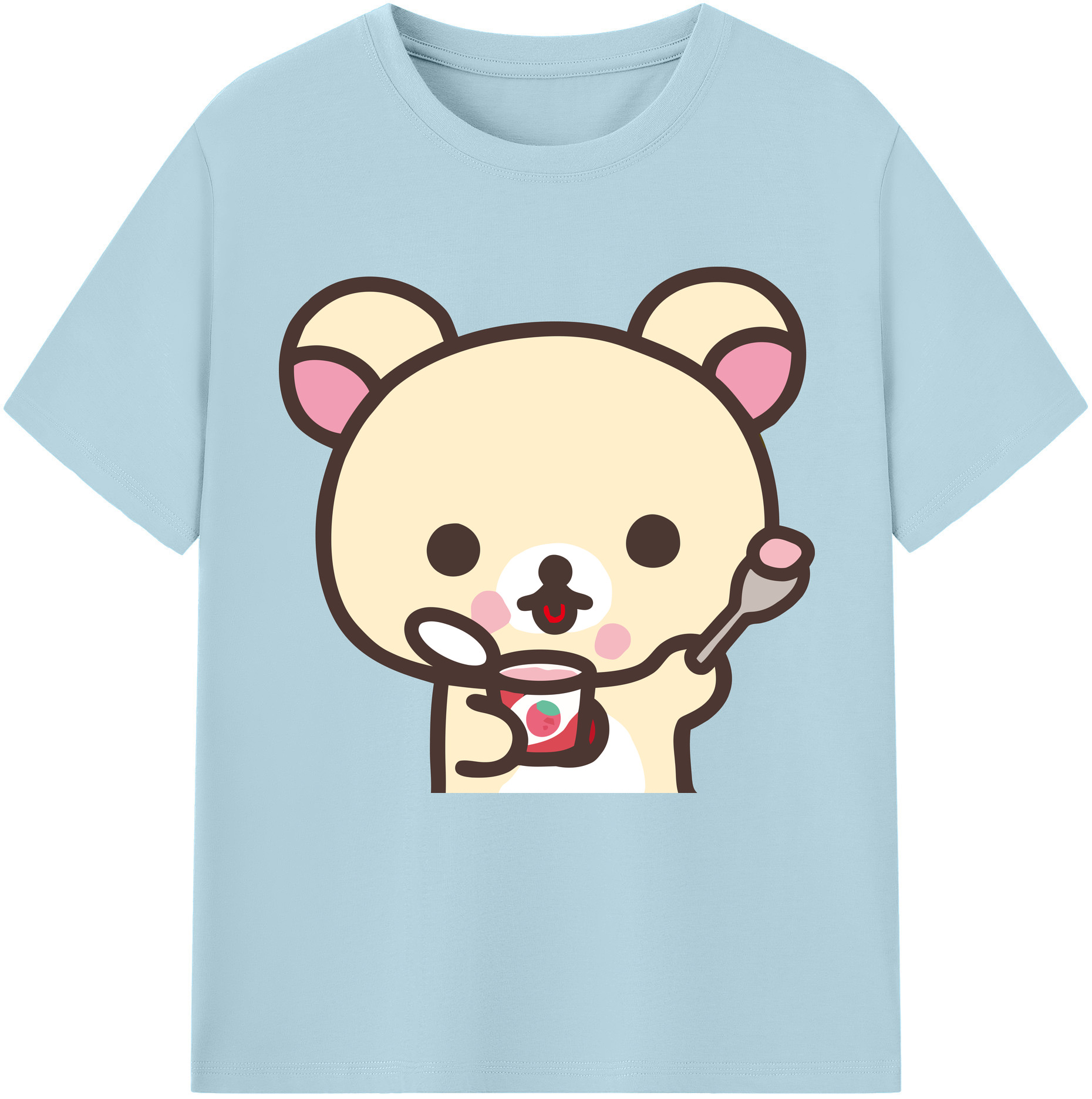 （画像用） リラックマ リラックマ キイロイトリ Rilakkuma Korilakkuma Kiiroitori 綿100％半袖Tシャツ（フロントプリント）